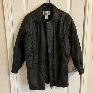 Men's Vintage Black Leather Coat